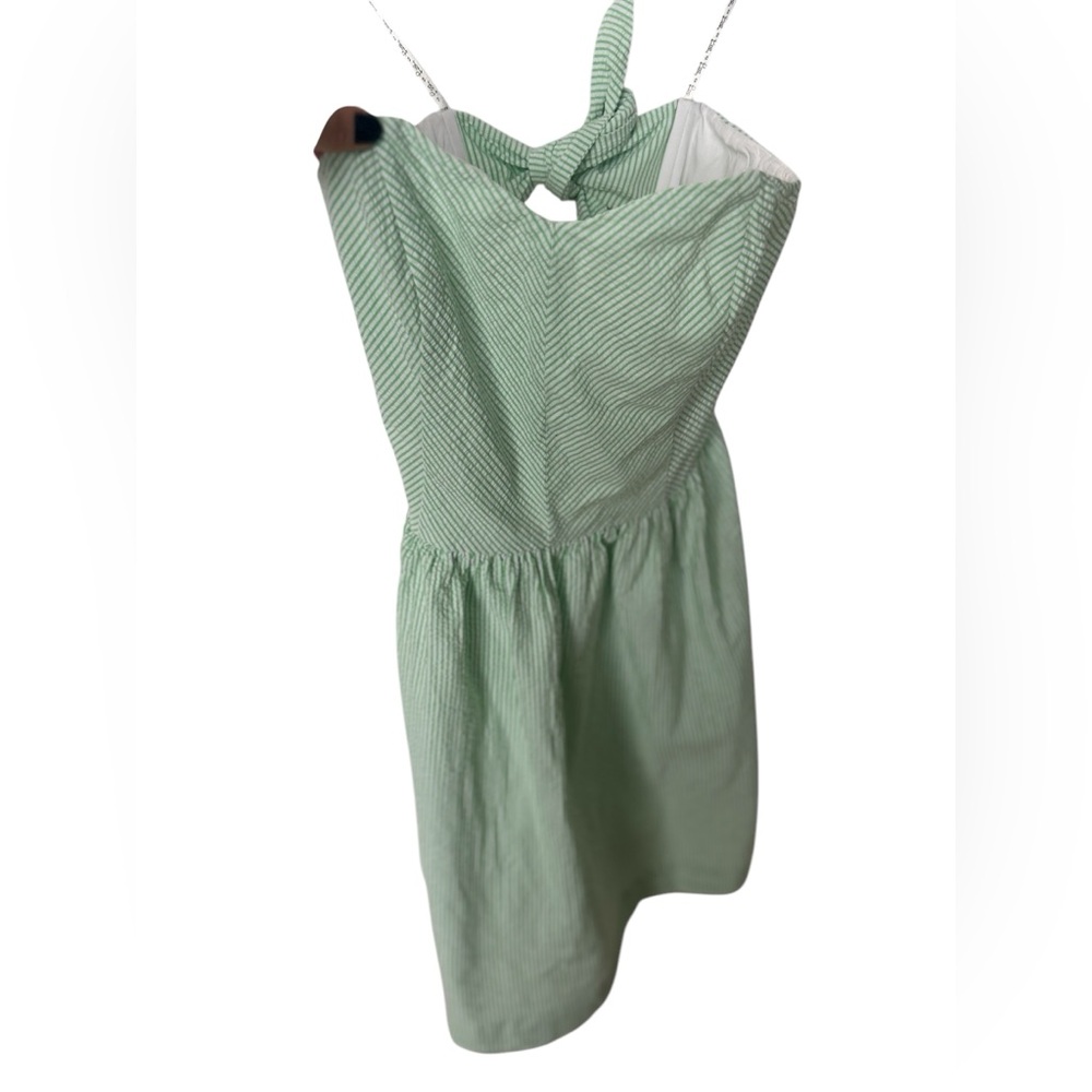 Lilly Pulitzer green gingham corset strapless dress